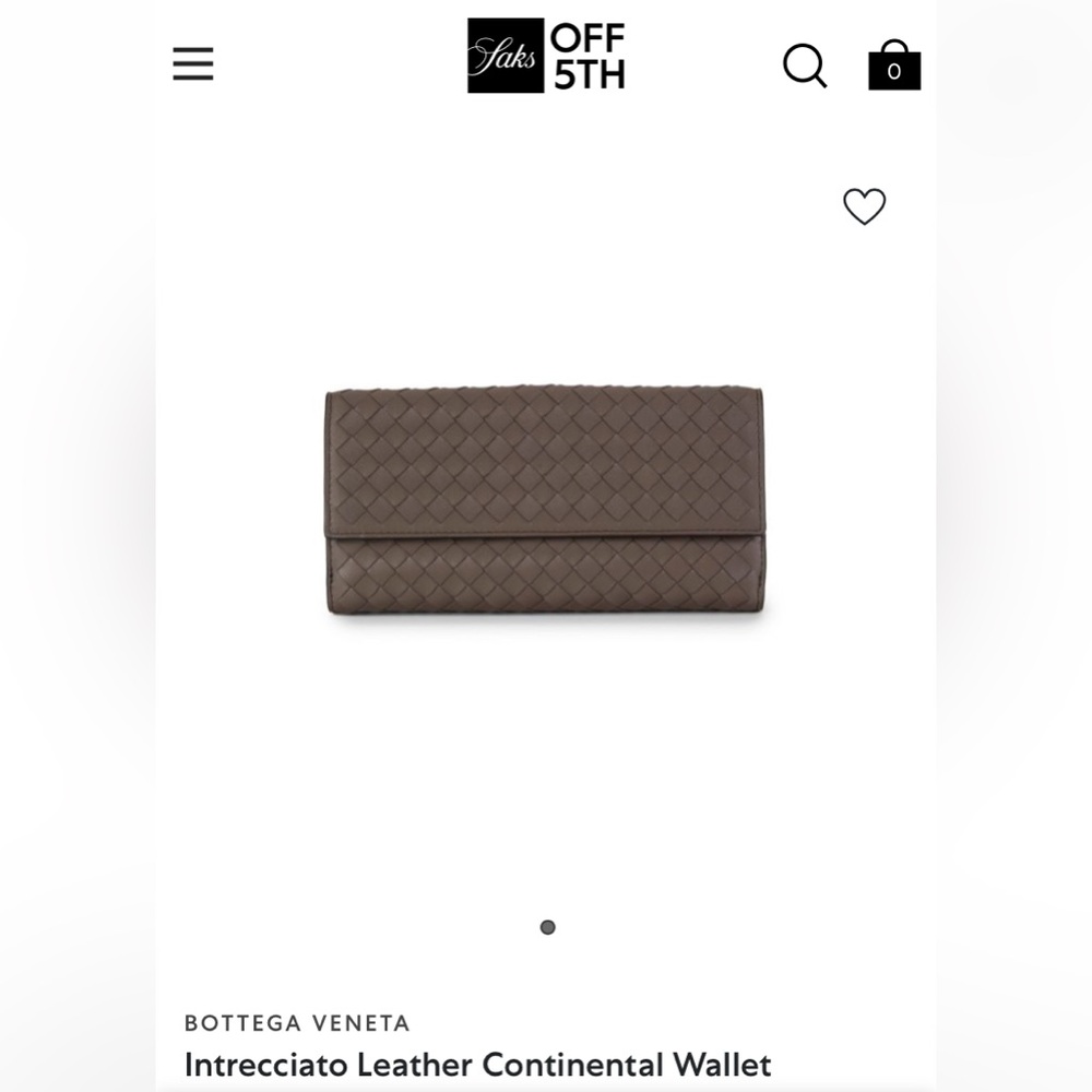Bottega Veneta Dark Brown Leather long wallet